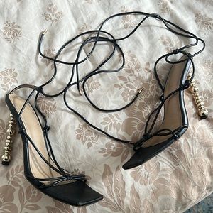 Black stappy  heels